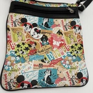 Disney Parks Cartoon Classics Crossbody Shoulder Bag and Wallet Set